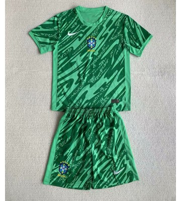 Brasilien Målvakt Borta Kläder Barn Copa America 2024 Kortärmad (+ Korta byxor)